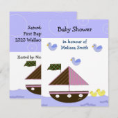 Invitation à une baby shower nautique (Devant / Derrière)
