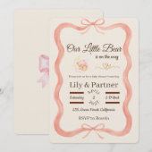 Invitation à une Baby Shower - Ours (Devant / Derrière)