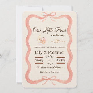 Invitation à une Baby Shower - Ours