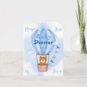 Invitation à une baby shower - Ours dans une montg