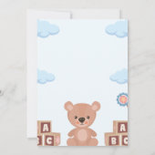 Invitation à une Baby Shower - Ours en Peluche (Dos)