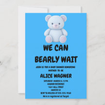 Invitation à une baby shower ours en peluche