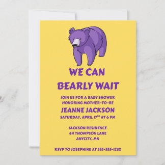 Invitation à une baby shower ours en peluche