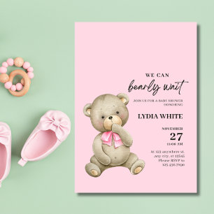 Invitation à une Baby Shower Ours en Peluche, On a