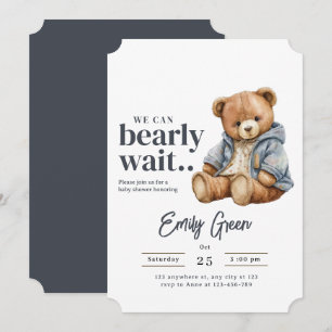 Invitation à une baby shower Ourson, Nous pouvons
