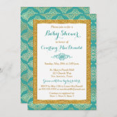 Invitation à une Baby Shower pailletée FAUX sarcel (Devant / Derrière)