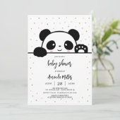 Invitation à une baby shower Panda Bébé (Debout devant)