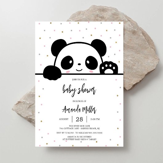 Invitation à une baby shower Panda Bébé