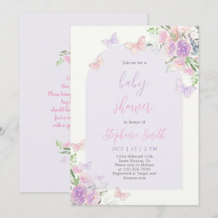 Invitation à une Baby Shower Papillon