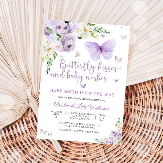 Invitation à une Baby Shower Papillon