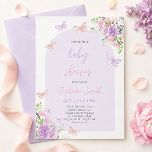 Invitation à une Baby Shower Papillon