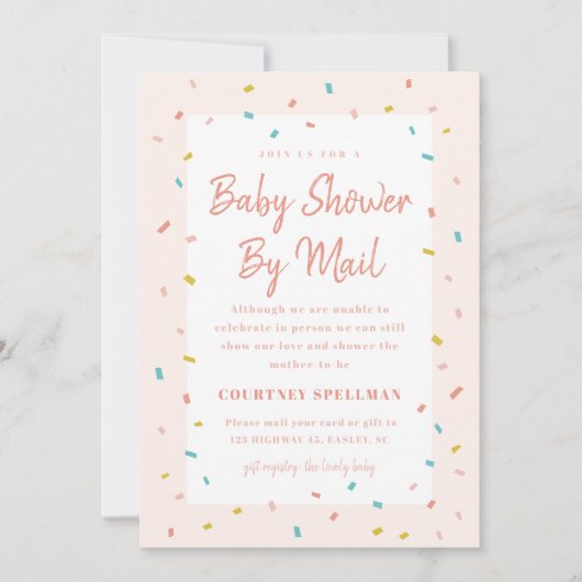 Invitation à une baby shower par courrier (Devant)