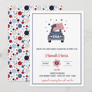 Invitation à une baby shower patriotique