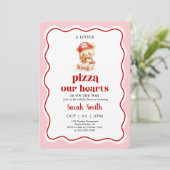 Invitation à une baby shower Pizza (Debout devant)