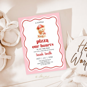 Invitation à une baby shower Pizza