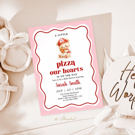 Invitation à une baby shower Pizza