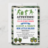 Invitation à une baby shower pour bébé militaire (Devant)