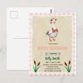 Invitation à une baby shower pour bébé oie (Devant / Derrière)