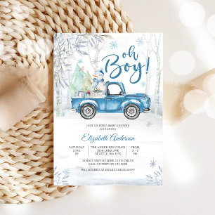 Invitation à une Baby Shower pour camion d'hiver