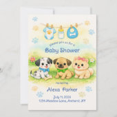 Invitation à une baby shower pour chiots (Devant)