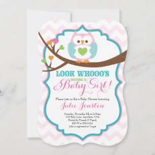 Invitation à une baby shower pour chouette