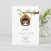 Invitation à une baby shower pour chouette (Debout devant)