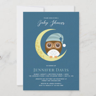 Invitation à une baby shower pour chouette