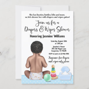 Invitation à une baby shower pour couches et linge