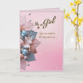 Invitation à une baby shower pour fille  (Fleur jaune)