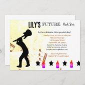 Invitation à une baby shower pour future rock star (Devant / Derrière)