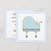 Invitation à une baby shower pour garçon (Devant / Derrière)