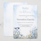 Invitation à une baby shower pour garçon (Devant / Derrière)