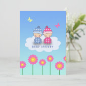 Invitation à une baby shower pour jumeaux (Debout devant)