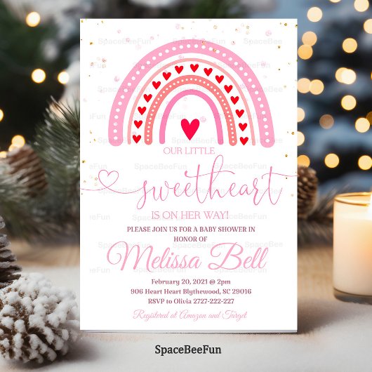 Invitation à une Baby Shower pour la Saint-Valenti
