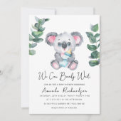 Invitation à une baby shower pour un bébé ours koa (Devant)