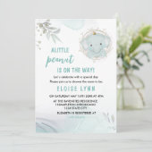 Invitation à une Baby Shower pour un Petit Éléphan (Debout devant)