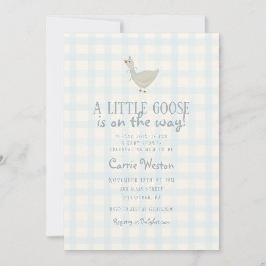 Invitation à une Baby Shower pour un Petit Garçon (Devant)