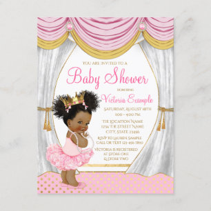 Invitation à une baby shower pour une princesse et