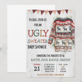 Invitation à une Baby Shower Pull Moche  (Devant / Derrière)