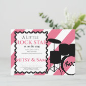 Invitation à une Baby Shower Rock Star Rock a Bye (Debout devant)