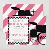 Invitation à une Baby Shower Rock Star Rock a Bye (Devant / Derrière)