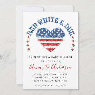 Invitation à une baby shower «Rouge, Blanc & Bient