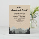 Invitation à une baby shower Rustique en Forêt (Debout devant)