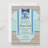 Invitation à une baby shower rustique pour garçon (Devant)