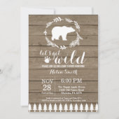 Invitation à une baby shower rustique pour un ours (Devant)