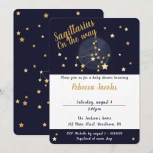 Invitation à une Baby Shower Sagittaire