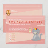 Invitation à une baby shower socialement distante (Devant / Derrière)