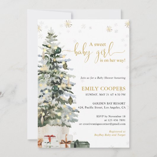Invitation à une Baby Shower sous le thème de l'Ar (Devant)