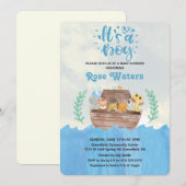 Invitation à une baby shower sur l'arche de Noé (Devant / Derrière)