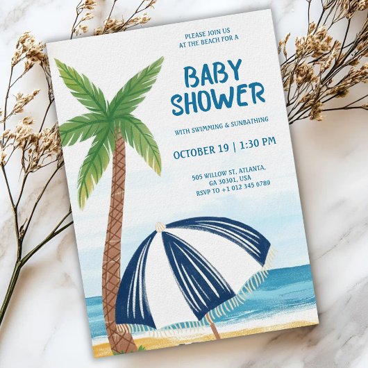 Invitation à une baby shower sur le thème de la pl